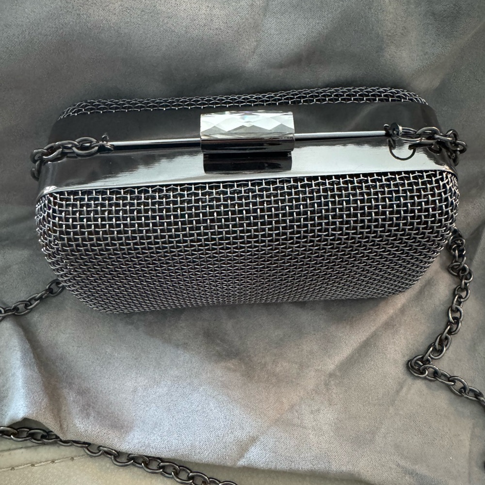 NWOT Expressions NYC Elegant shiny pewter Mesh Mini Bag